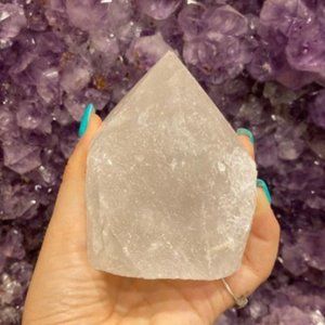 Clear Quartz Polished Point, Healing Stone, Office Decor, Boho Artwork, Crown